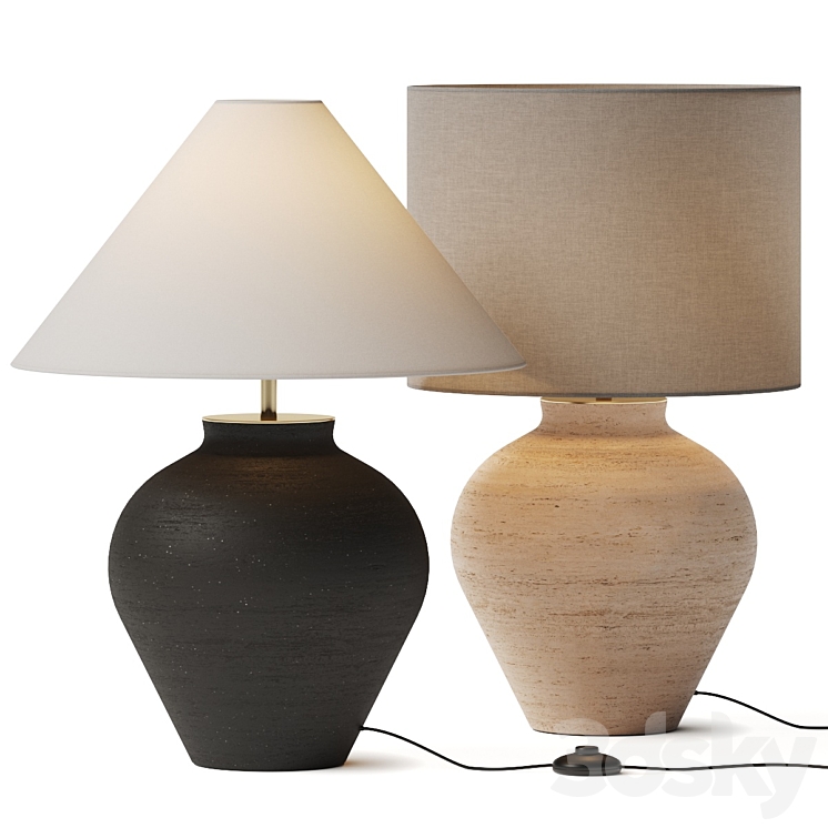 Crate and Barrel Corfu Cream Table Lamp 3DS Max Model - thumbnail 1