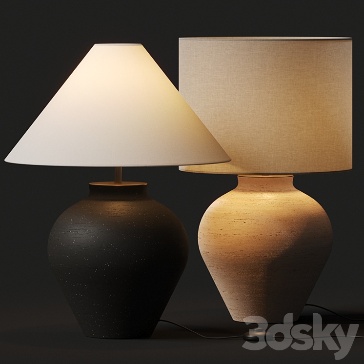 Crate and Barrel Corfu Cream Table Lamp 3DS Max Model - thumbnail 2