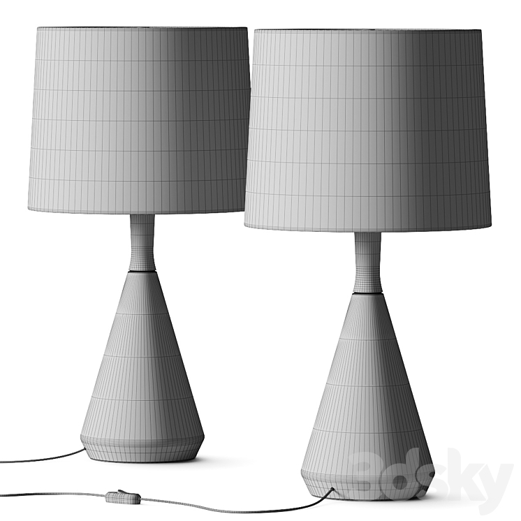 Crate and Barrel Weston Table Lamp 3DS Max Model - thumbnail 2