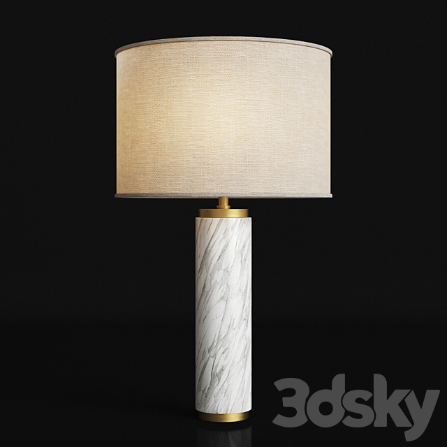 Cylindrical Column Marble Table Lamp 3DSMax File - thumbnail 2