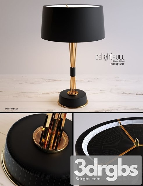 Delightfull – miles table light 3dsmax Download - thumbnail 1