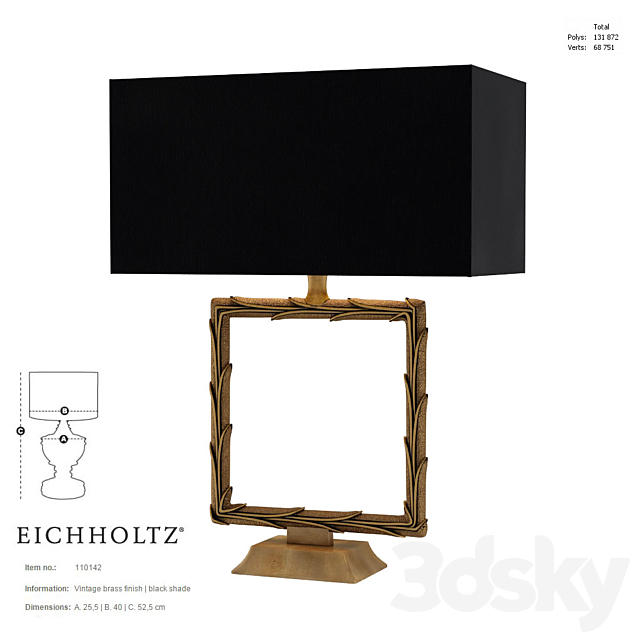 EICHHOLTZ Lamp Farrow 110142 3DSMax File - thumbnail 1