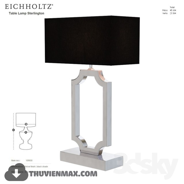 EICHHOLTZ Table Lamp Sterlington 109650 3DS Max - thumbnail 3