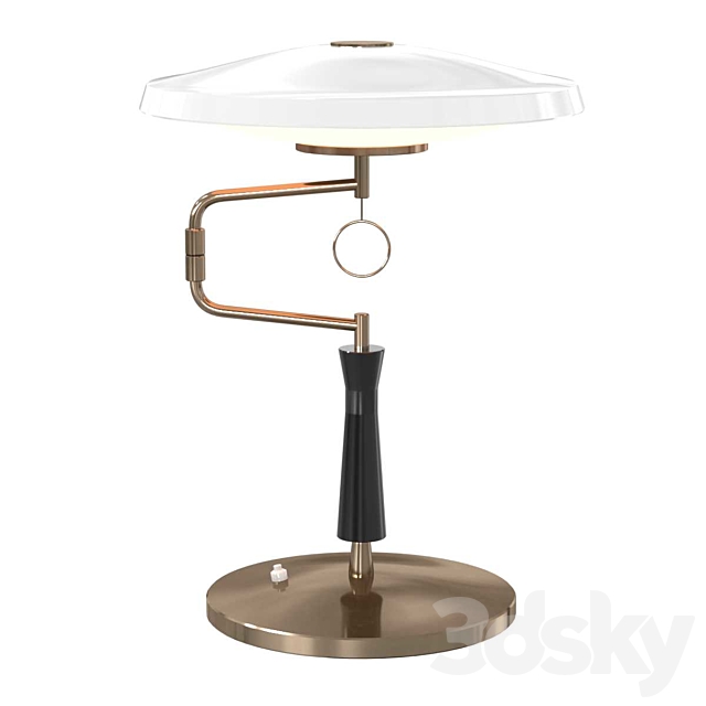 Enameled Metal and Satin Glass Table Lamp for Fontana Arte 3DSMax File - thumbnail 1