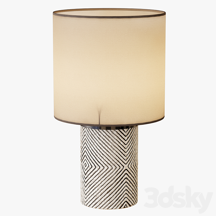 Etched Glass Table Lamp 3DS Max - thumbnail 2