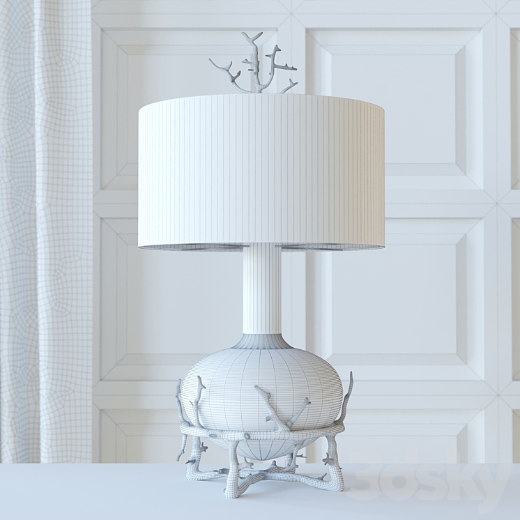 Fat Brass Twig Table Lamp 3DS Max - thumbnail 2