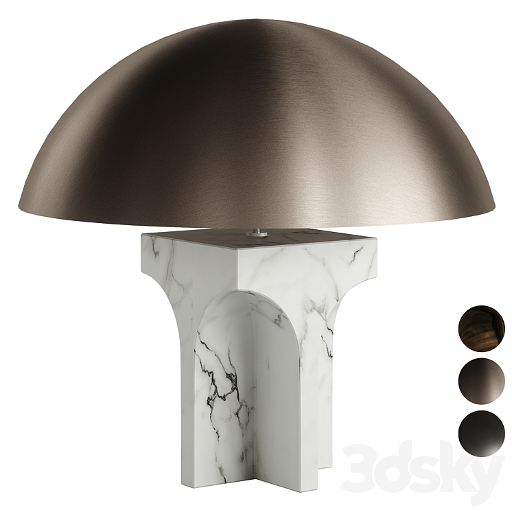 FENDI ROXIE TABLE LAMP CARRARA WHITE MARBLE 3DS Max - thumbnail 1