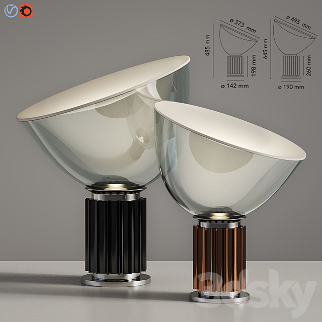 Flos Taccia Table Lamp Small & Large 3DS Max Model - thumbnail 2