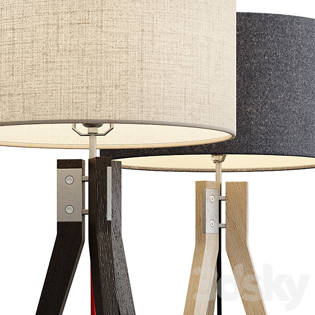 Folk Tripod Table Lamp 3DS Max Model - thumbnail 2