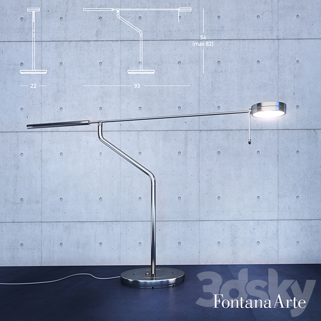 FontanaArte Three Sixty Table Lamp 3DS Max Model - thumbnail 2