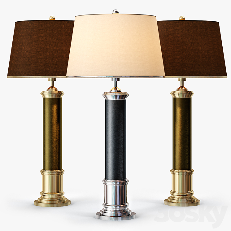 Frederick Cooper Leather Column Table Lamp 3DS Max - thumbnail 1