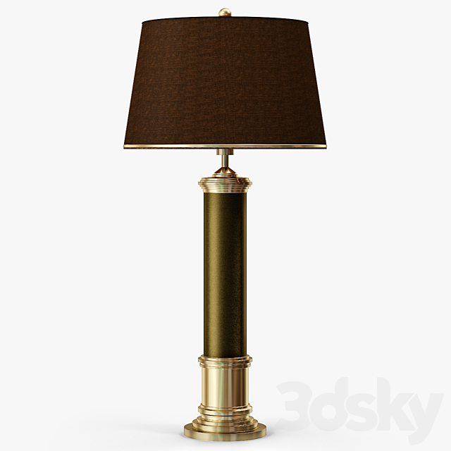 Frederick Cooper Leather Column Table Lamp 3DSMax File - thumbnail 3