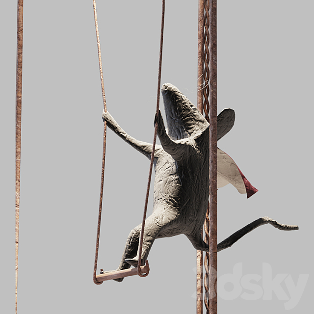 Gilda on the trapeze 3DS Max Model - thumbnail 2