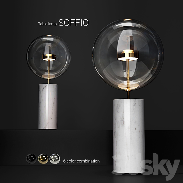 Giopato & Coombes Bolle Soffio table lamp 3DSMax File - thumbnail 1