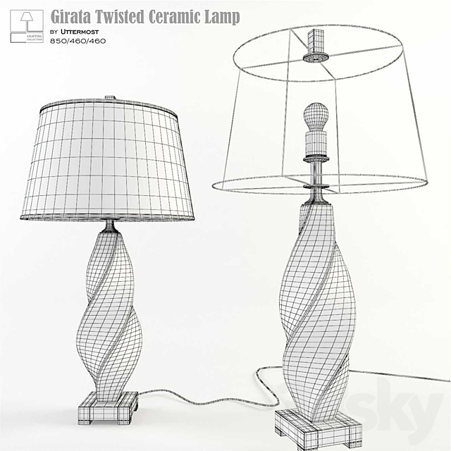 Girata Twisted Ceramic Lamp 3DS Max Model - thumbnail 2