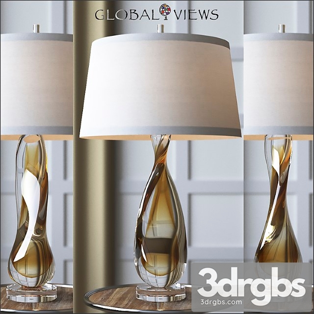 Global views amber twisted art glass lamp 3dsmax Download - thumbnail 1