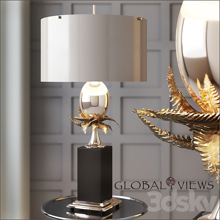 Global Views Egg and Palm Lamp 3DS Max - thumbnail 1