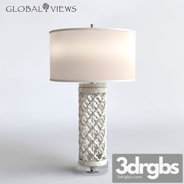 Global Views Lighting Arabesque Round Marble Table Lamp 3dsmax Download - thumbnail 1