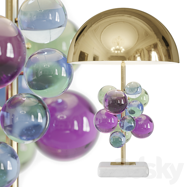 Globo Table Lamp multicolored by Jonathan Adler 3DSMax File - thumbnail 2