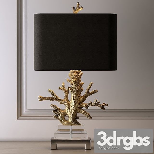 Gold Coral Table Lamp 3dsmax Download - thumbnail 1