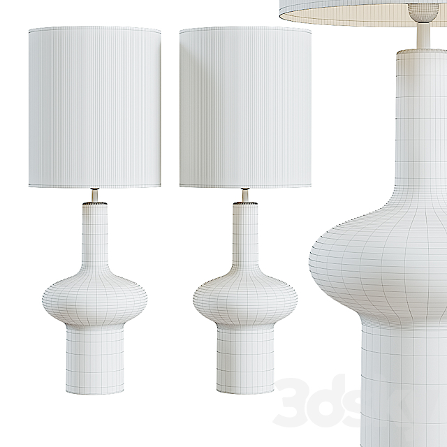 Grand Sculptural Studio Art Glass Buffet Lamp 3DS Max Model - thumbnail 2