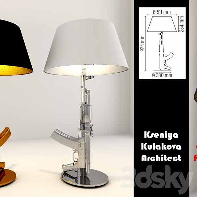 Guns table lamp from FLOS 3DSMax File - thumbnail 1