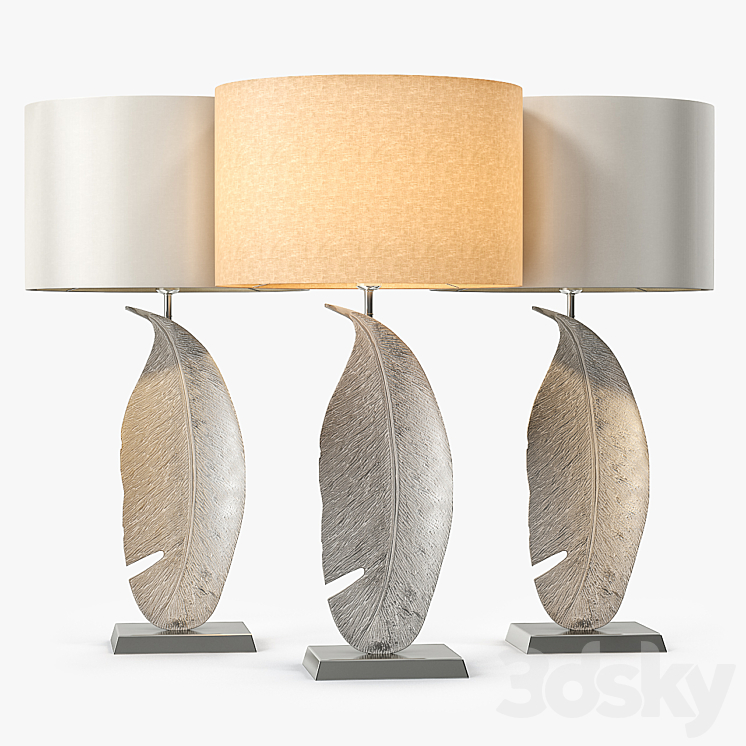 Heathfield & Co Leaf Nickel Large Table Lamp 3DS Max - thumbnail 1