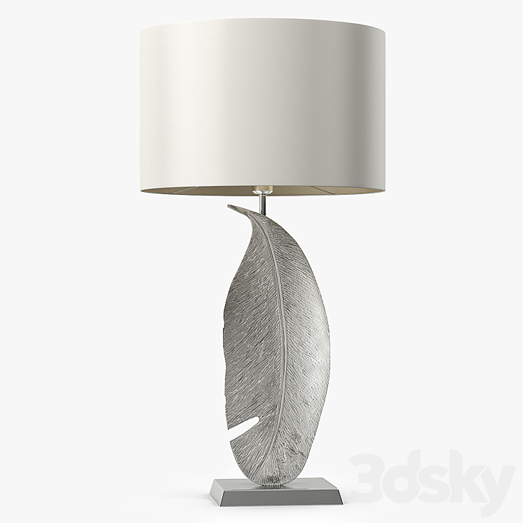 Heathfield & Co Leaf Nickel Large Table Lamp 3DS Max - thumbnail 2