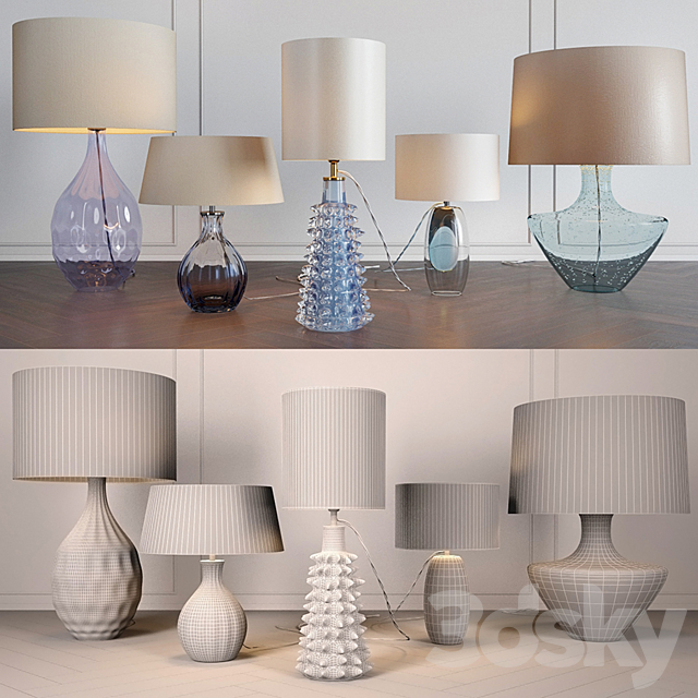 Heathfield & Co_Table Lamps_BLUE_Set 3 3DSMax File - thumbnail 3