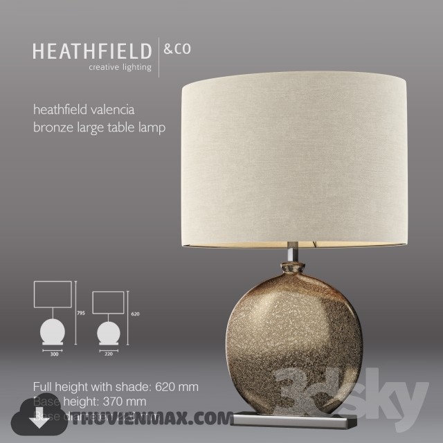 Heathfield valencia bronze large table lamp 3DS Max - thumbnail 3