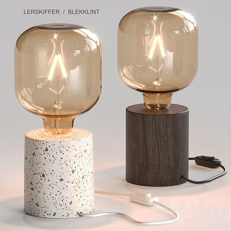 IKEA LERSKIFFER \/ BLEKKLINT table lamp 3DS Max - thumbnail 2