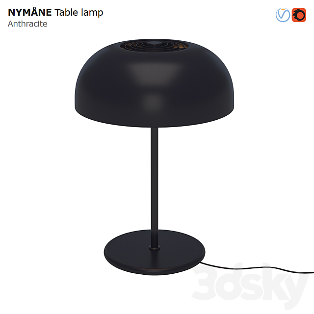 IKEA NYMANE Table Lamp Anthracite 3DS Max Model - thumbnail 2