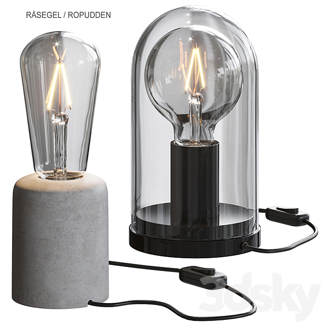 IKEA RÅSEGEL _ ROPUDDEN Table lamp 3DSMax File - thumbnail 1