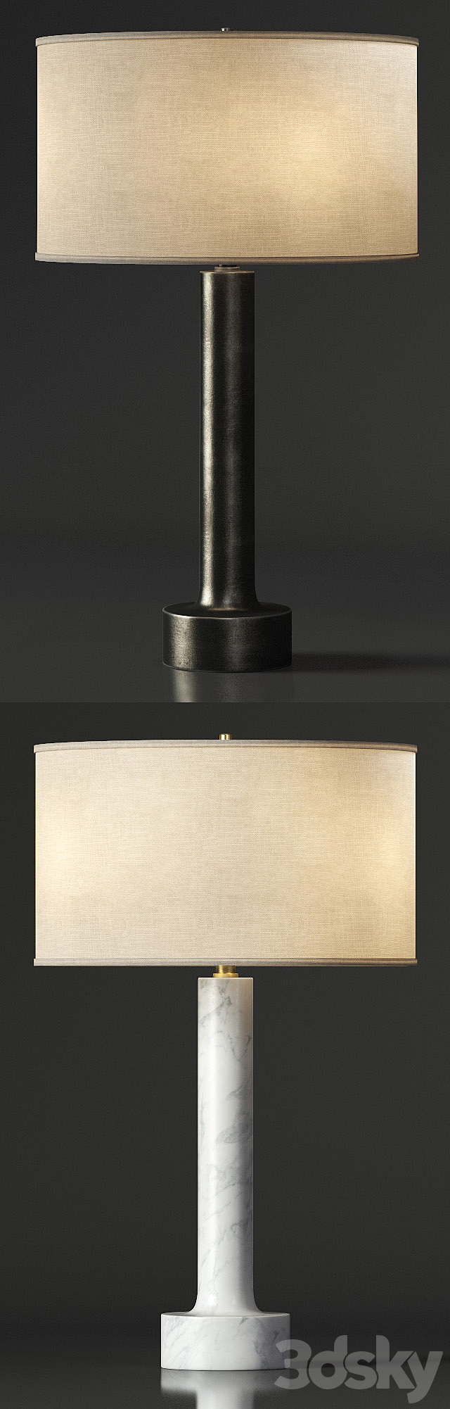 ITALIAN FLARED COLUMN MARBLE TABLE LAMP 3DSMax File - thumbnail 2