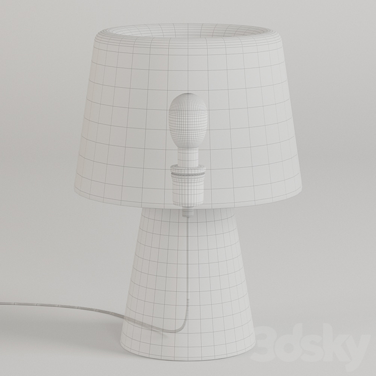 John Lewis Large Glass Table Lamp Smoke 3DS Max - thumbnail 2