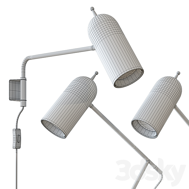 John Lewis No.045 LED Wall Light Black 3DSMax File - thumbnail 3