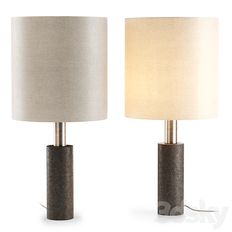 Jony table lamp \/ Round table lamp 3DS Max Model - thumbnail 1