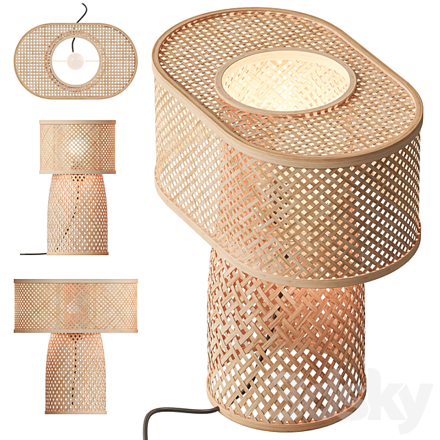 Katia bamboo table lamp La Redoute 3DS Max Model - thumbnail 2