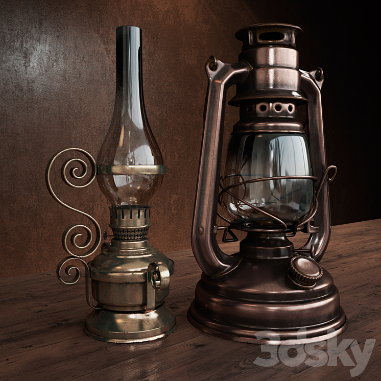 kerosene lamps 3DS Max Model - thumbnail 1