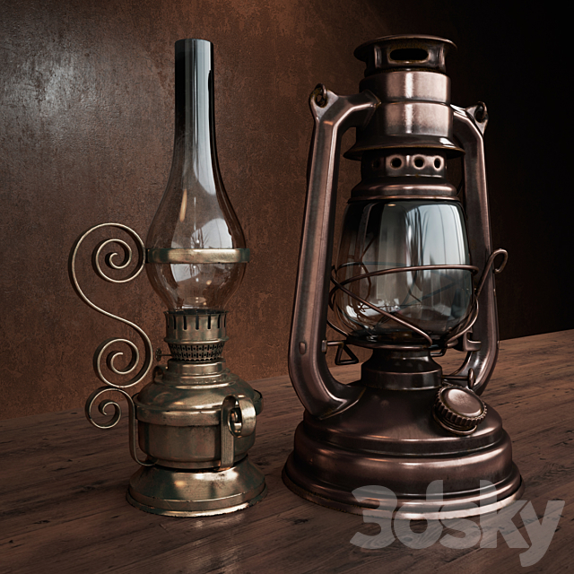 kerosene lamps 3DSMax File - thumbnail 1