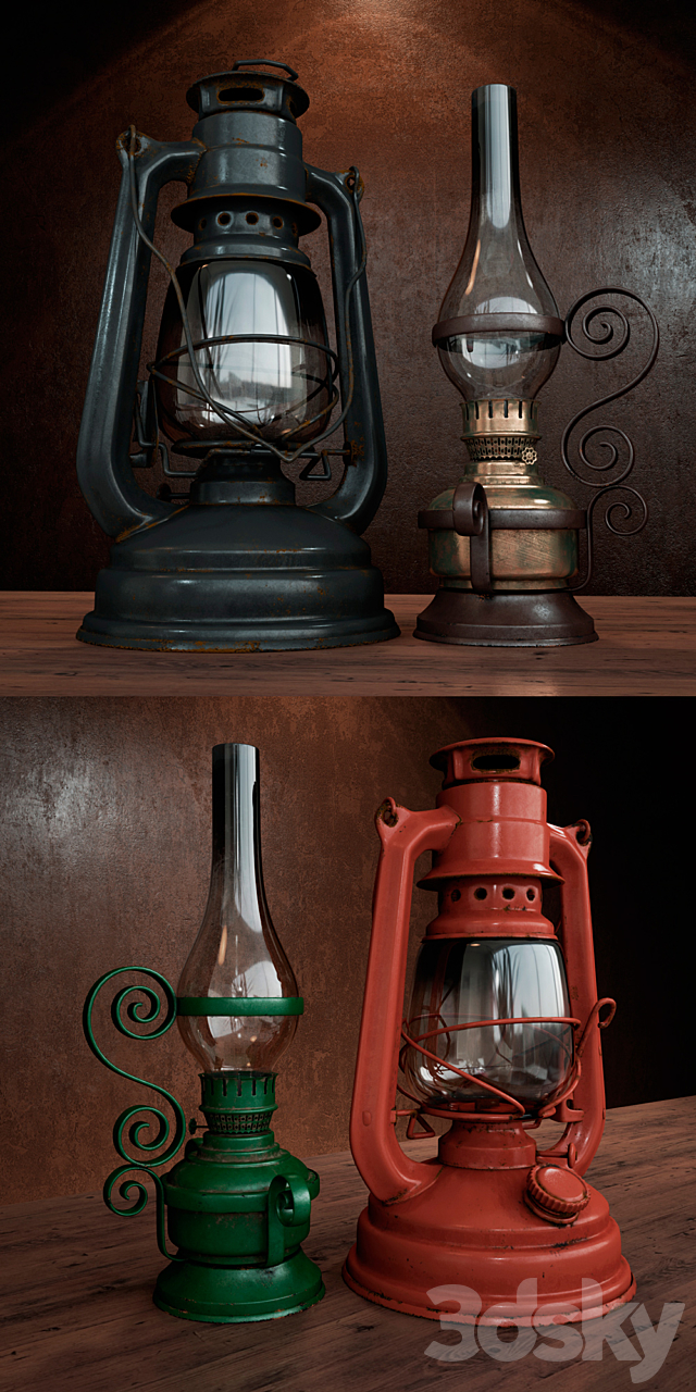 kerosene lamps 3DSMax File - thumbnail 2