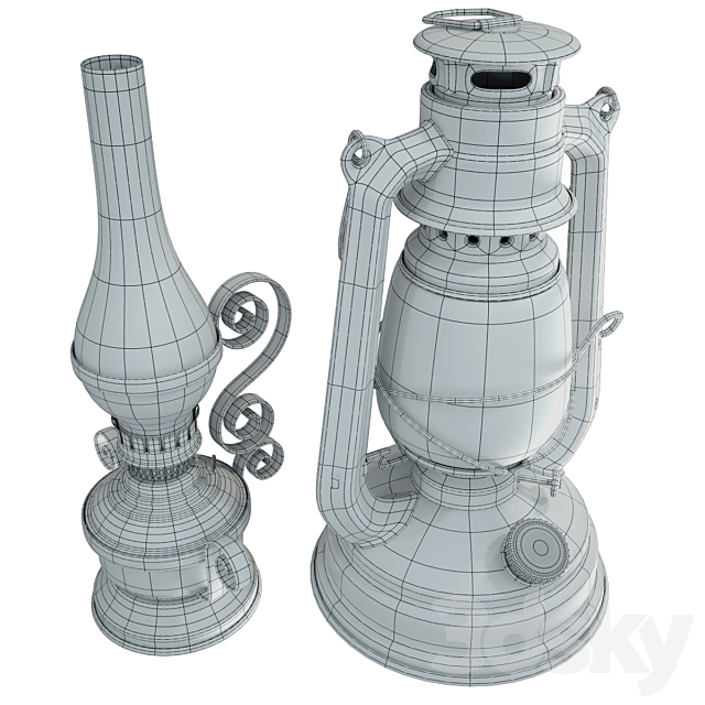 kerosene lamps 3DSMax File - thumbnail 3