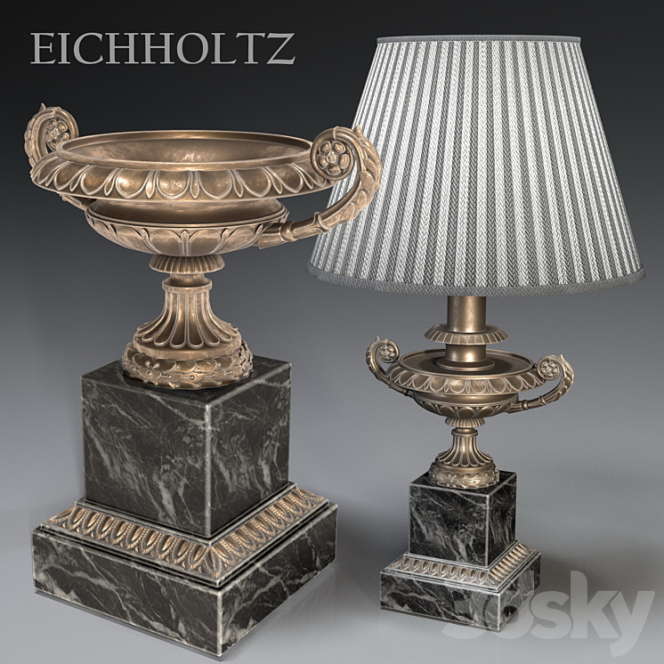 Lamp and a vase of Eichholtz BRESSON 3DS Max - thumbnail 1