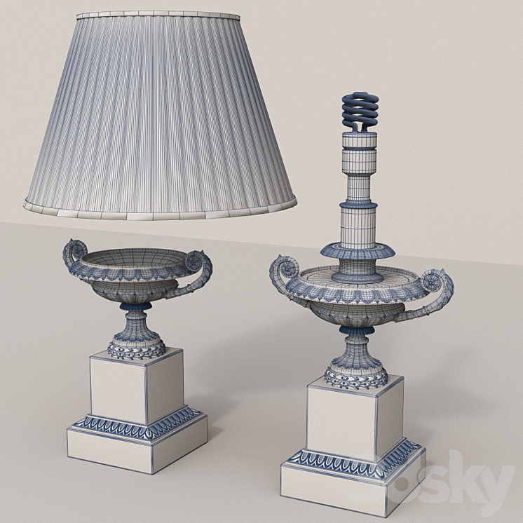 Lamp and a vase of Eichholtz BRESSON 3DS Max - thumbnail 2