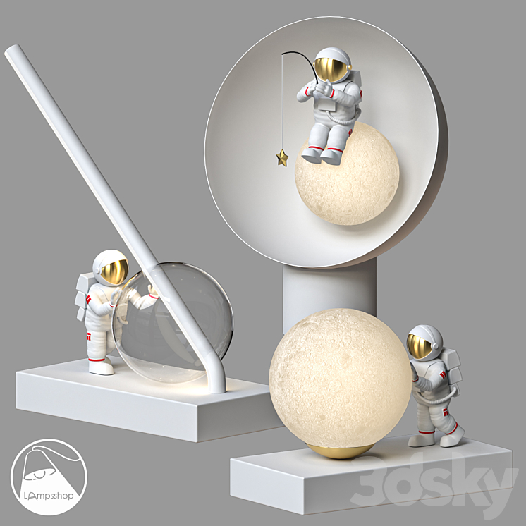 LampsShop.com NL5194 Table Lamp Astronaut mini Lamp 3DS Max - thumbnail 1