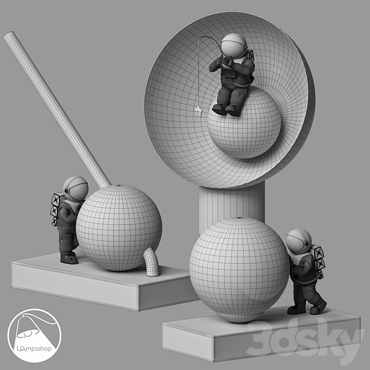 LampsShop.com NL5194 Table Lamp Astronaut mini Lamp 3DS Max - thumbnail 2