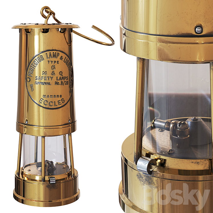 Lantern Brass and Cast Iron Miner's 3DS Max Model - thumbnail 1