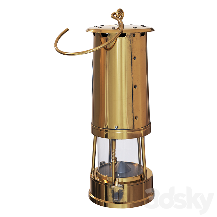 Lantern Brass and Cast Iron Miner's 3DS Max Model - thumbnail 2