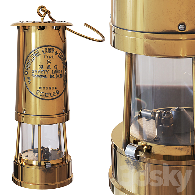 Lantern Brass and Cast Iron Miner’s 3DSMax File - thumbnail 1