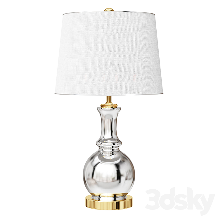 Lavelle 25 in. Mercury Silver\/Brass Gold Glass Table Lamp (Set of 2) 3DS Max Model - thumbnail 1